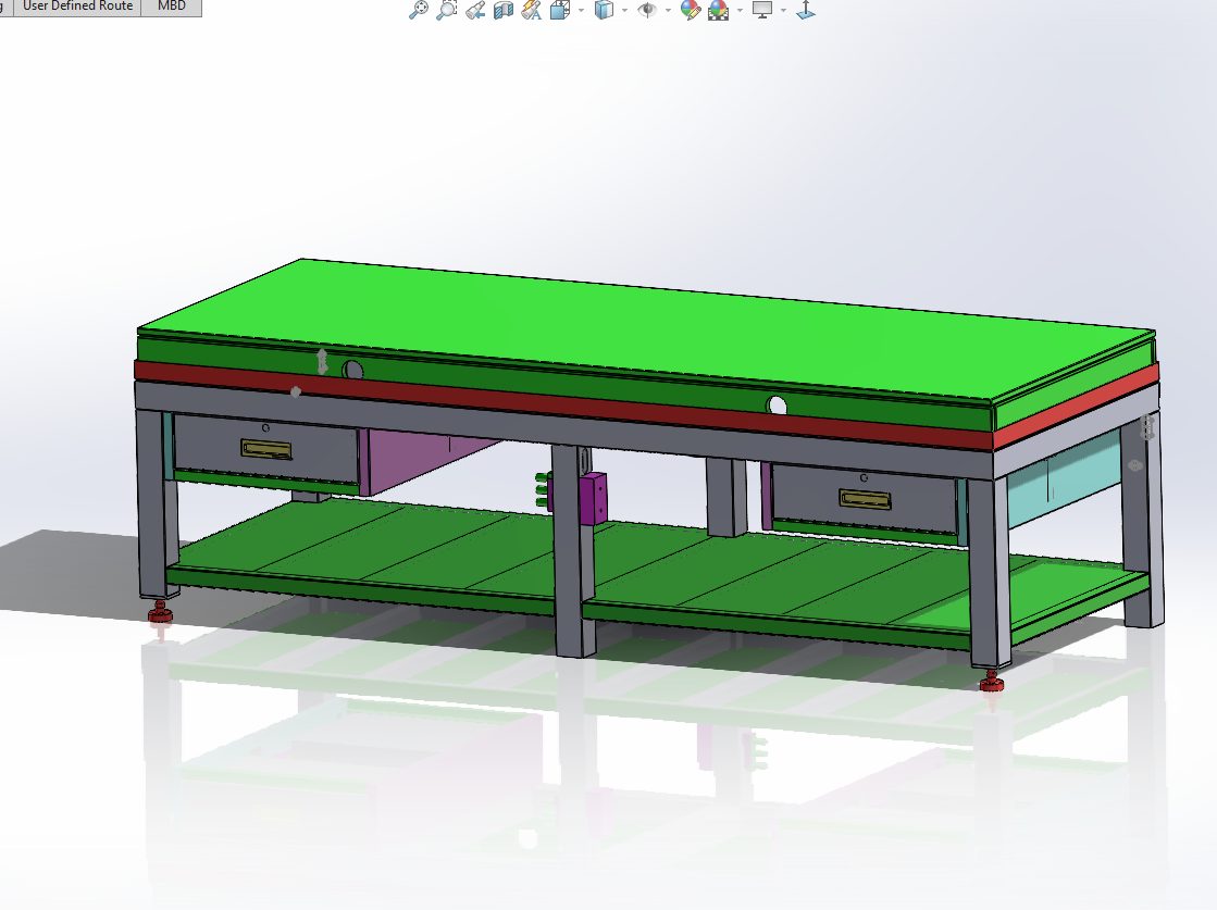 Thiết kế 3D bàn thao tác công nghiệp mặt bàn lớn